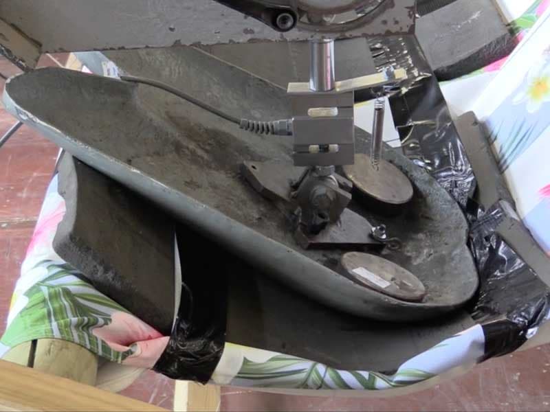 Giant deckchair undergoing industrial load testing to 250kg