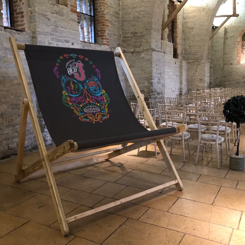 Black Jack branded deckchair design