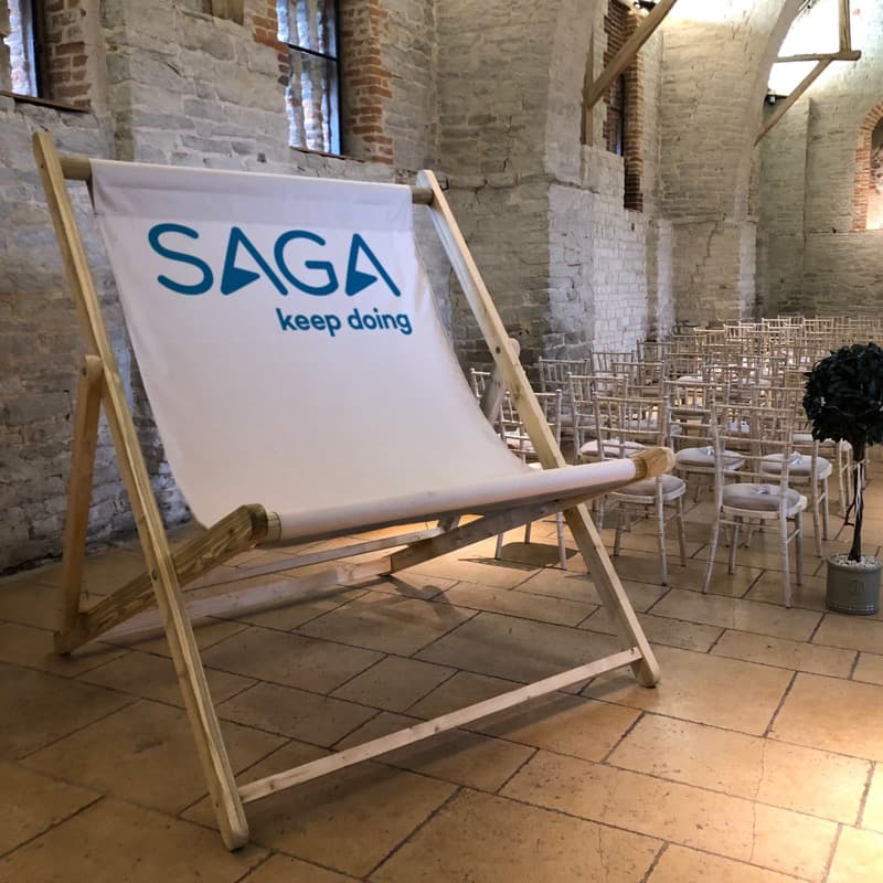 Saga branded deckchair design