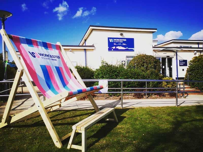 Giant deckchair at a Freshers' week event