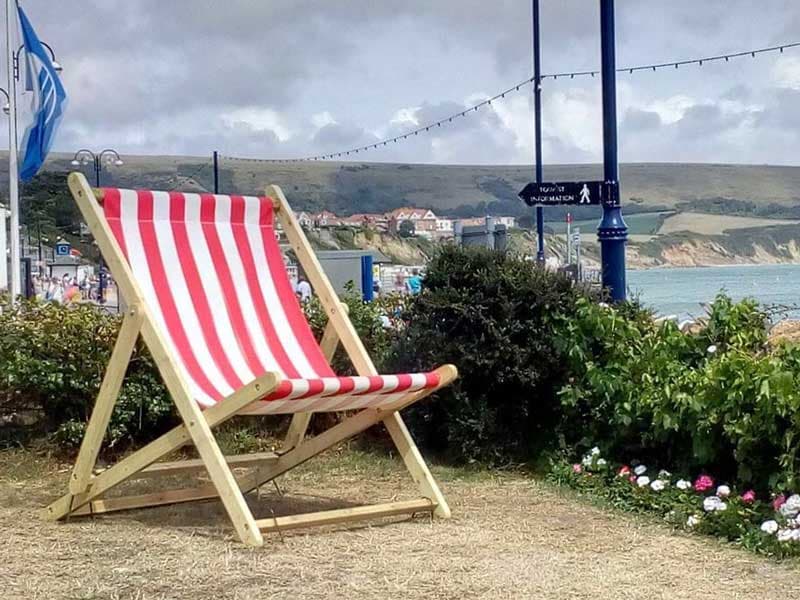 Giant deckchair at a beach and seaside venue