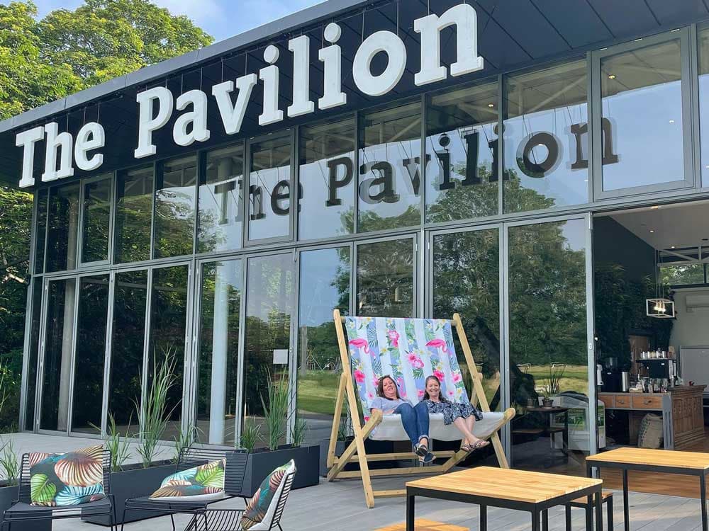 Giant deckchair at a pavilion cafe restaurant