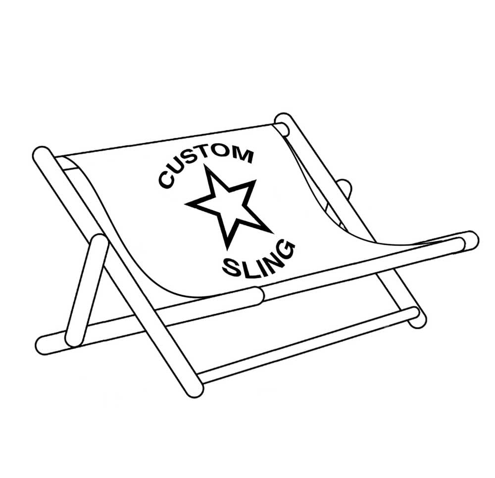 Deckchair bench with branded sling