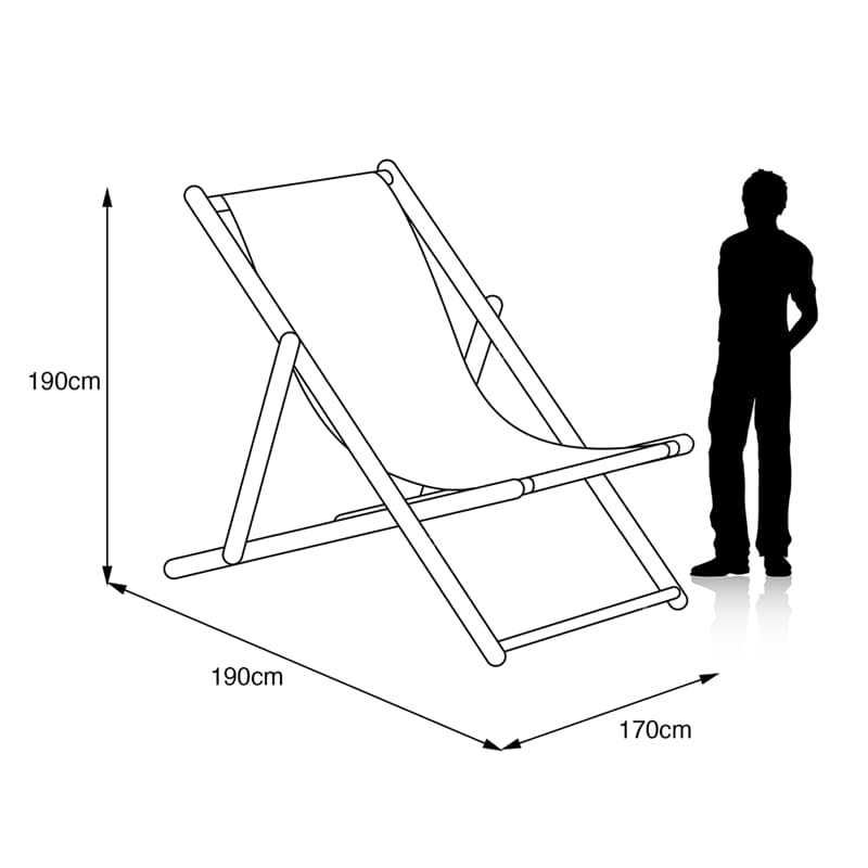 Giant deckchair dimensions diagram