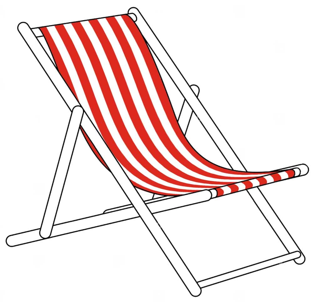 Giant deckchair with striped sling