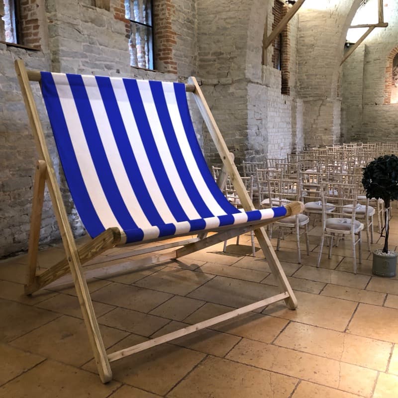 Blue stripe deckchair sling design